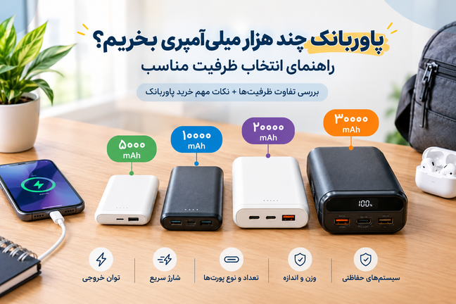 پاوربانک چند هزار میلیآمپری بخریم؟ راهنمای انتخاب ظرفیت مناسب