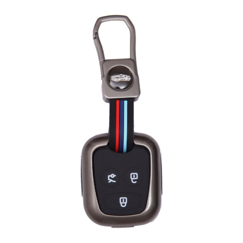 کاور ریموت فلزی لاکچری خودرو با بند طرح خودرو و رنگ تیتانیوم مناسب برای پراید (سایپا)