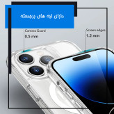 قاب موبایل سیلیکونی شفاف و بیرنگ مگ سیف واقعی آیفون مدل 14 پرو