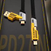 کابل تبدیل USB / USB-C به USB-C / لایتنینگ توزو مدل 4IN1 Flat Wire اصلی