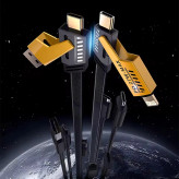 کابل تبدیل USB / USB-C به USB-C / لایتنینگ توزو مدل 4IN1 Flat Wire اصلی