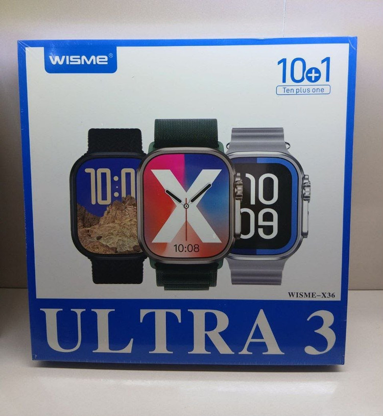 ساعت هوشمند الترا ویسمی مدل WISME-X36 ULTRA3 با 1۰ بند کتان و سیلیکون