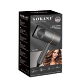 سشوار مسافرتی 1200 وات سوکانی مدل SK-2202، موتور AC، وزن 495 گرم، دارای سری متمرکزکننده باریک با ویژگی صافکنندگی، حجمدهندگی، با قابلیت تنظیم دما