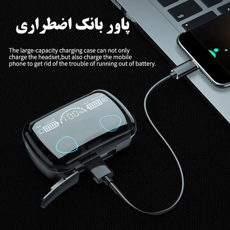 هندزفری بلوتوثی M10 مدل TWS با کیس شارژ نمایشگردار